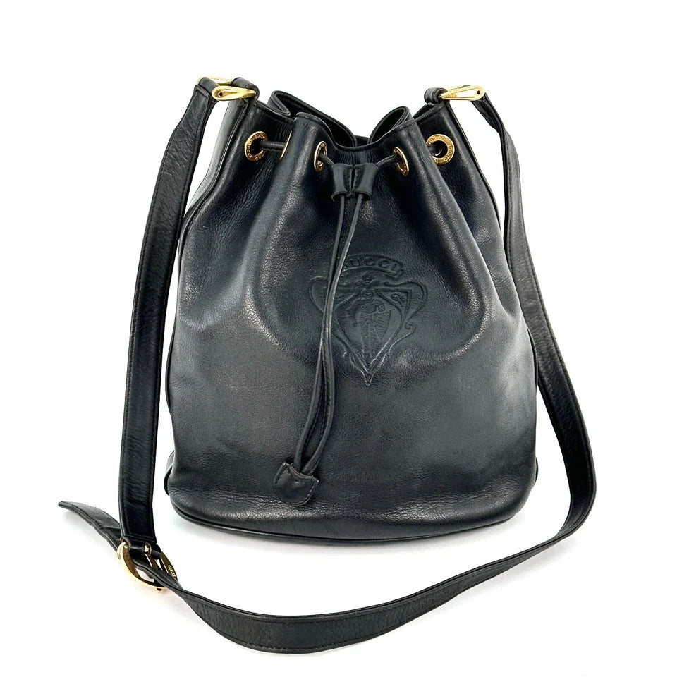 Gucci Leather Drawstring Shoulder Bag Hysteria Vintage Authentic #569